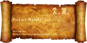 Kulin Mihály névjegykártya