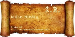 Kulin Mihály névjegykártya