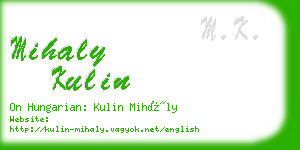 mihaly kulin business card